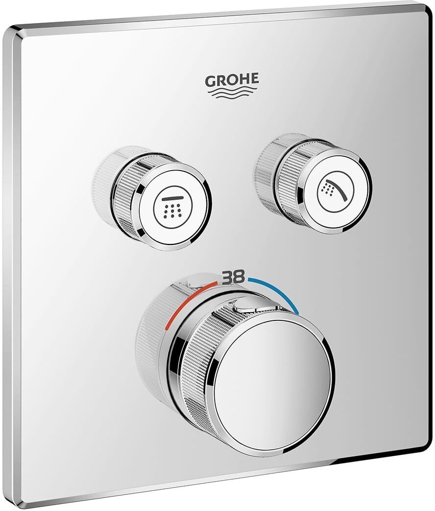 GROHE Grohtherm SmartControl - Façade pour mitigeur thermostatique pour 2 sorties chrome