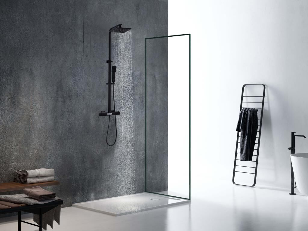 Douche pluie à encastrer Banio Exclusive Pro entièrement inox 30 cm avec  fixation murale pour douchette