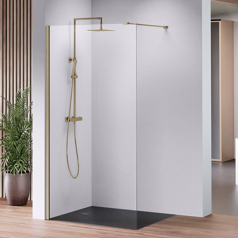 Paroi de douche d'angle 80 x 80 cm pivotante verre Nanotech