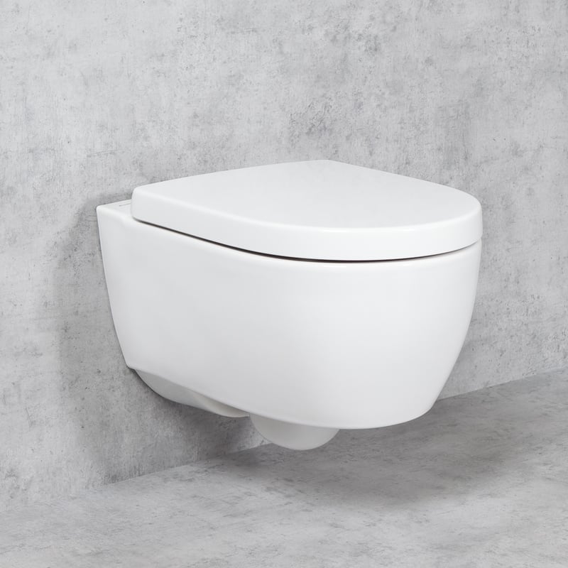 Geberit iCon NOUVEAU & Tellkamp Premium 1000 Cuvette murale en set : WC sans bride, abattant avec fermeture amortie, 501661008+TK1000,