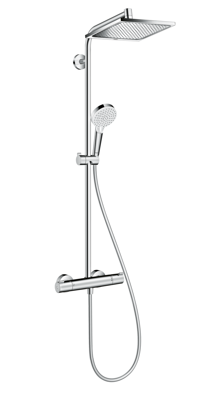 Hansgrohe Crometta E - Système de douche Showerpipe 240 1jet avec mitigeur thermostatique chrome 27271000-HG