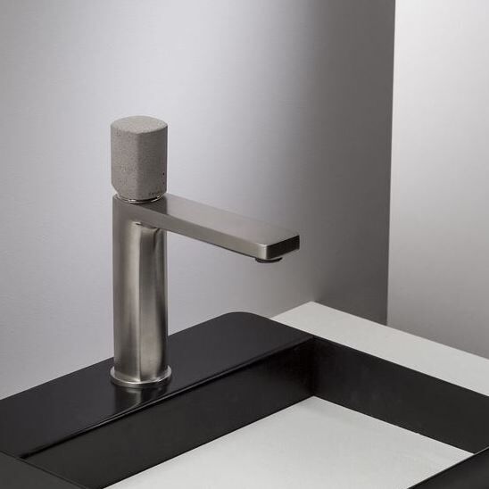 Ritmonio Mitigeur de lavabo Haptic brossé avec manche en ciment - sans drain 1'1/4