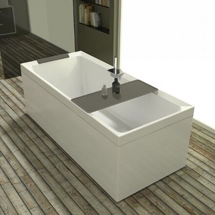 Novellini Bain à remous Whirlpool Divina - 170x75 - SANS ROBINET - Rayé blanc - Blanc doux