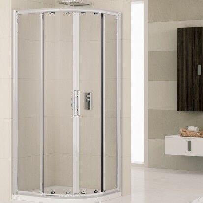 Novellini Cabine de douche Lunes R en demi-cercle 80x80 - esprit - chrome