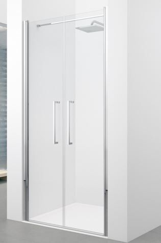 Novellini Porte de douche Double 2.0 2B Saloon Young cm 85 HAUTEUR PERSONNALISÉE - blanc -