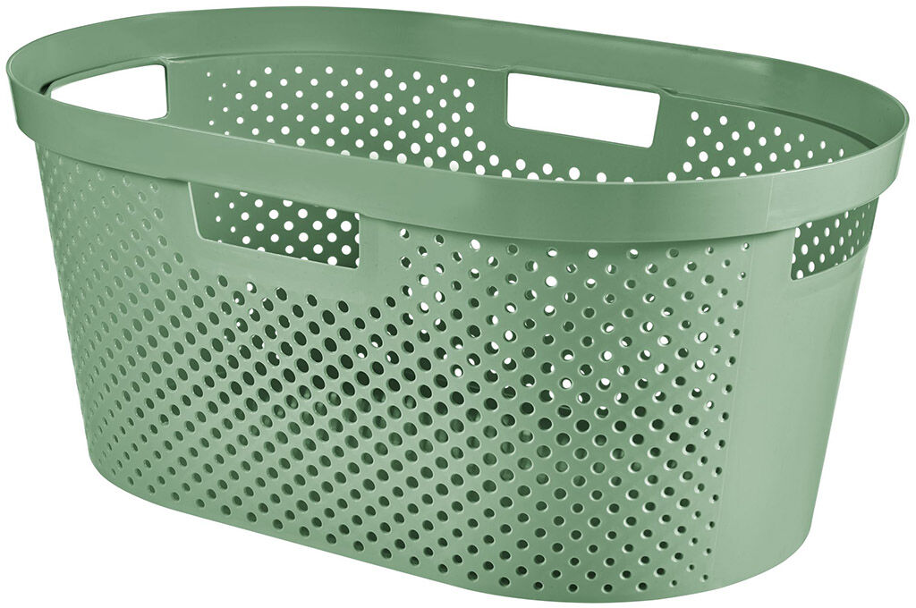 Curver INFINITY DOTS 39L Panier a linge 59 x 38 x 27 cm, vert 04755-S86