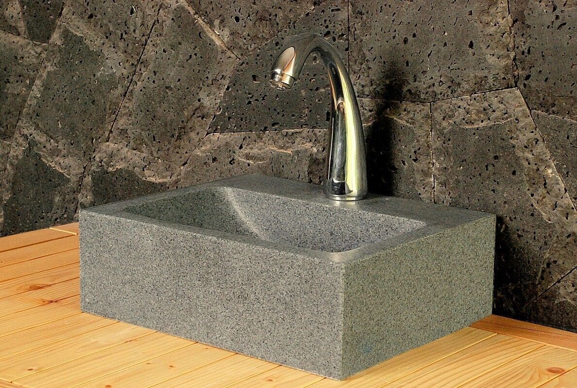 LivingRoc Lave mains en pierre naturelle 32x27 granit véritable BALTIC