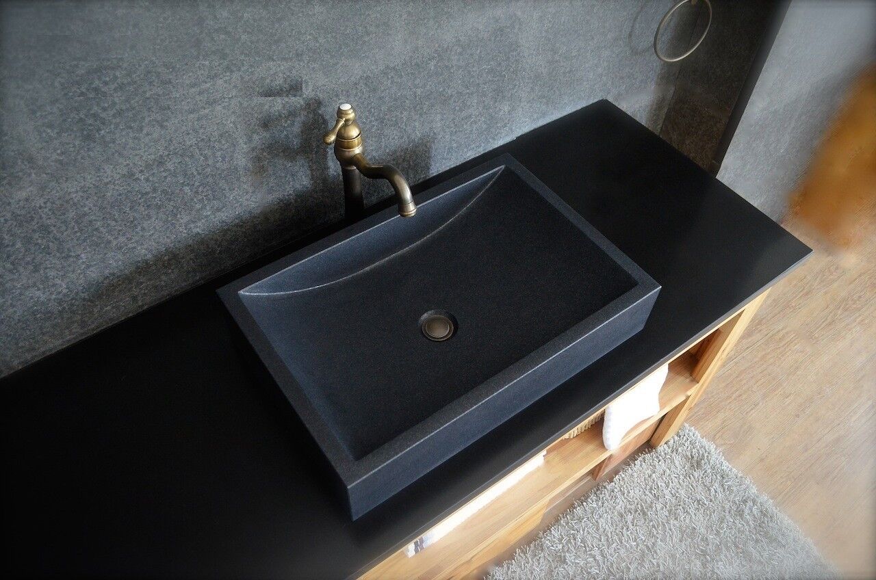 LivingRoc Vasque en pierre granit noir vA©ritable luxe TORRENCE SHADOW