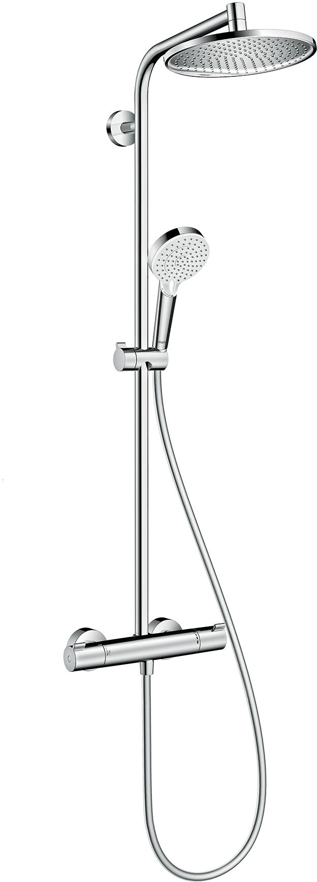 Hansgrohe Crometta S 240 Colonne de douche thermostatique 27268000  chrome, 1jet, EcoSmart, 9 l / min, Ø 24 cm