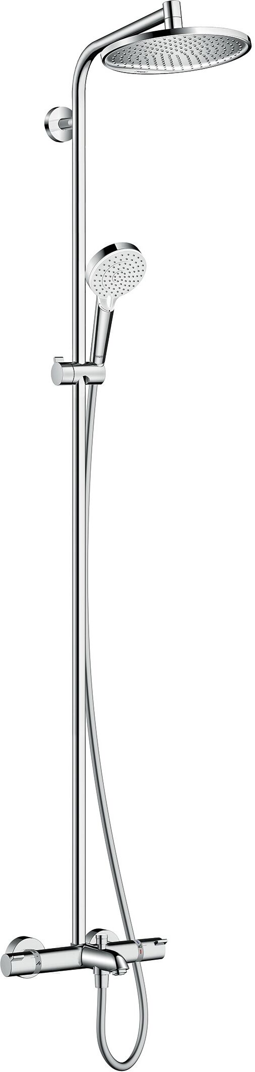 Hansgrohe Crometta S 240 Showerpipe 27320000 chromé , 1jet, 240 mm, pour baignoire