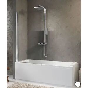 Novellini Aurora1 Parete Sopra Vasca 70x150 H. Con Anta Girevole 180° Trasparente Bianco Codice Prod: Auroran170-1a