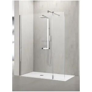 Novellini Kuadra H Walk-In 107/110 Vetro Trasparente Profilo Cromato Codice Prod: Kuadh110-1k