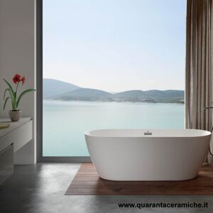 Jacuzzi Chic vasca da bagno centro stanza 150x80 Bianco opaco