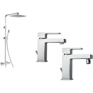 Paini Rubinetterie Paini colonna doccia termostatica quadra, miscelatore lavabo e bidet