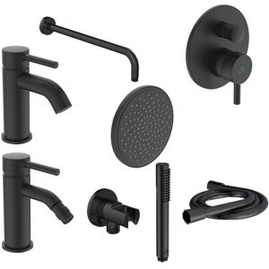 Ideal Standard Ceraline Kit Rubinetteria Completo Lavabo, bidet e doccia Nero Opaco