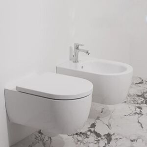 Sanitari sospesi Ideal Standard Blend Curve BIANCO OPACO vaso AquaBlade bidet e coprivaso rallentato