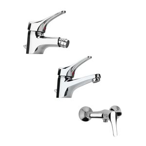 Set Miscelatori Paini Pilot Lavabo Bidet E Doccia Esterno Cromato (04CR211+04CR306+04CR511)