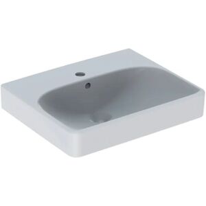 Geberit SMYLE SQUARE LAVAMANI 50 CM. MONOFORO IN VETROCHINA BIANCO 500.256.01.1