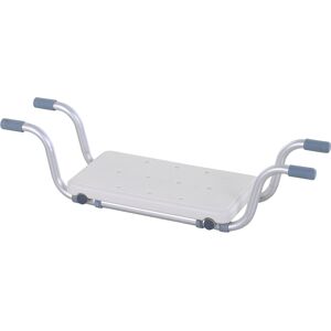 Homcom Sedile per Vasca in Lega di Alluminio e Plastica, Mensola per Vasca da Bagno Larghezza Regolabile 71-81cm, Max. Carico 136kg