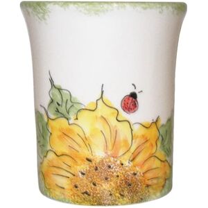 Leroy Merlin Bicchiere porta spazzolini Girasole  L 8.5 x H 10 in ceramica giallo