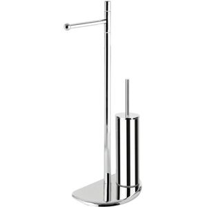 Leroy Merlin Piantana porta rotolo e porta scopino wc Pratica inox cromo lucido