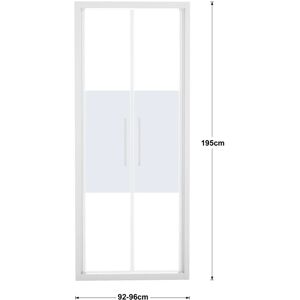 Leroy Merlin Porta doccia battente Record  96 cm, H 195 cm in vetro, spessore 6 mm satinato bianco