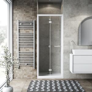 Leroy Merlin Porta doccia pieghevole Record  81 cm, H 195 cm in vetro, spessore 6 mm trasparente bianco