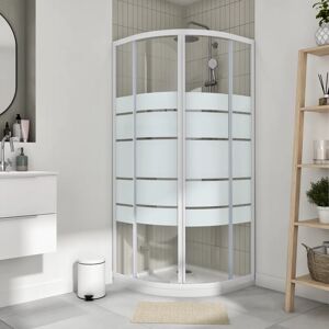 SENSEA Box doccia quadrante scorrevole Essential 90 x 90 cm, H 185 cm in vetro, spessore 4 mm satinato bianco