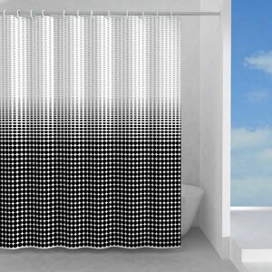 GEDY Tenda doccia Ipnosi in poliestere bianco/nero L 180 x H 200 cm