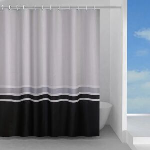GEDY Tenda doccia Elegance in poliestere bianco/grigio/nero L 120 x H 200 cm