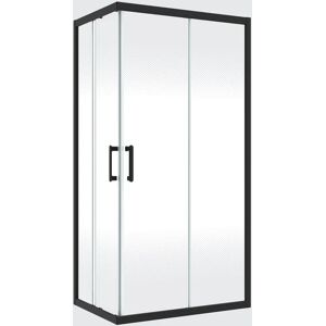 SENSEA Box doccia rettangolare scorrevole Easy 90 x 70 cm, H 190 cm in vetro, spessore 6 mm satinato nero