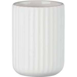 Wenko Bicchiere porta spazzolini Belluno  L 8 x H 11 in ceramica bianco