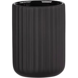 Wenko Bicchiere porta spazzolini Belluno  L 8 x H 11 in ceramica nero