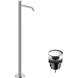 Leroy Merlin Rubinetto per lavabo Loop cromo effetto inox spazzolato