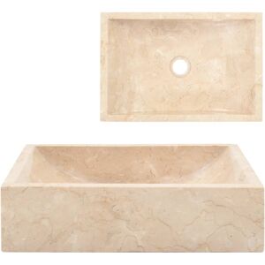 vidaXL Lavello 45x30x12 cm Marmo Lucido Crema