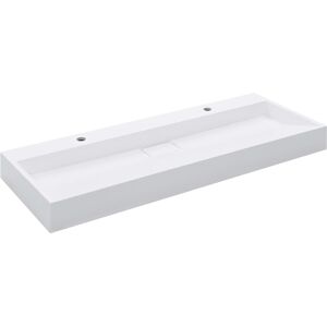 vidaXL Lavandino 120x46x11 cm Blocco in Marmo/Minerale Bianco