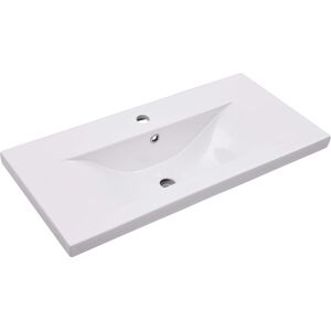 vidaXL Lavabo da Incasso 81x39,5x18,5 cm in Ceramica Bianco