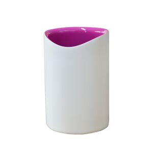 CipÃ¬ Bicchiere porta spazzolini serie Idol di  in resina bicolore bianco e rosa