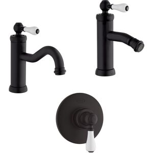 Jacuzzi Set rubinetti lavabo tipo alto bidet e incasso doccia nero opaco serie Tosca di  Rubinetteria