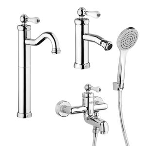 Jacuzzi Kit rubinetti lavabo alto bidet e gruppo vasca serie Tosca di  Rubinetteria