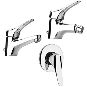 Piralla Set miscelatori lavabo + bidet + incasso doccia  Ariel ottone cromato con PILETTA DI SCARICO INCLUSA 0RE00088A16 0RE00094A16 0RE00410A16