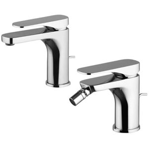 Set Miscelatori Fima Carlo Frattini Quad Lavabo E Bidet Cromo Monocomando (F3721-F3722)