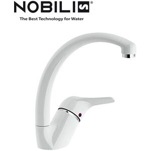 Nobili Miscelatore Monocomando Lavello Orientabile Bianco-Cromo Serie Hera Cod. He24113bc