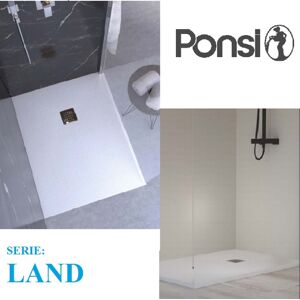 Ponsi Piatto Doccia Serie Land Slim 3,2 Cm Marmoresina 90 X 90