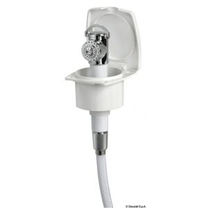 Osculati Box doccia New Edge con doccia a pulsante Mizar Doccetta New Edge Inox tubo PVC 2,5 m