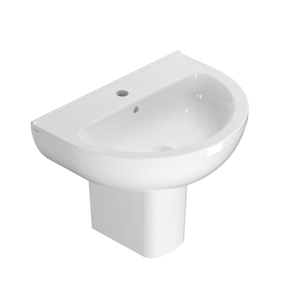 CERAMICA GLOBO Lavabo in ceramica 55x45 cm Globo Grace GRN55BI Bianco Ceramica Con semicolonna sospesa