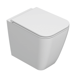 CERAMICA GLOBO Vasomulti a terra senza brida in ceramica 52x36 cm Globo Stone ST004BI Bianco Ceramica Con copri wc soft close