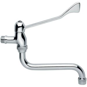 IDRAL Rubinetto rovesciato per lavabo a parete con leva clinica 02010/DC Cromato Ottone