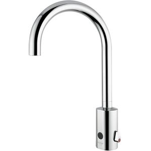 IDRAL Miscelatore elettronico lavabo a fotocellula con canna alta fissa e alimentazione a batteria serie CURVE 02505 Cromato Ottone