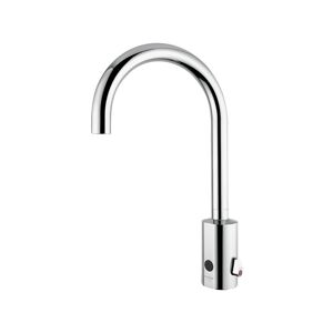 IDRAL Miscelatore elettronico lavabo a fotocellula con canna alta fissa e alimentazione da rete 230V serie CURVE 02505/R Cromato Ottone